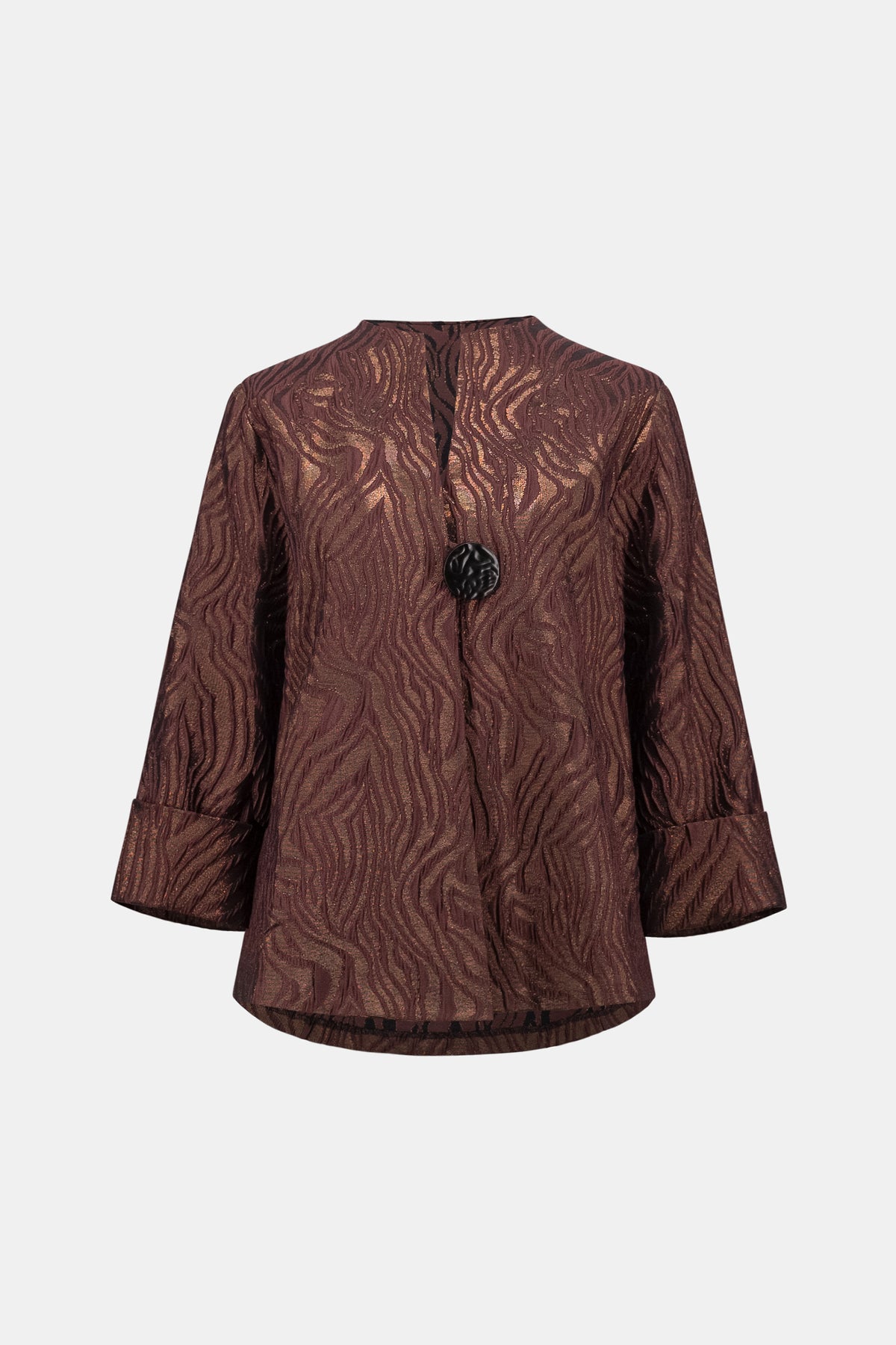 Joseph Ribkoff 263084 Giacca a trapezio in tessuto jacquard con stampa animalier