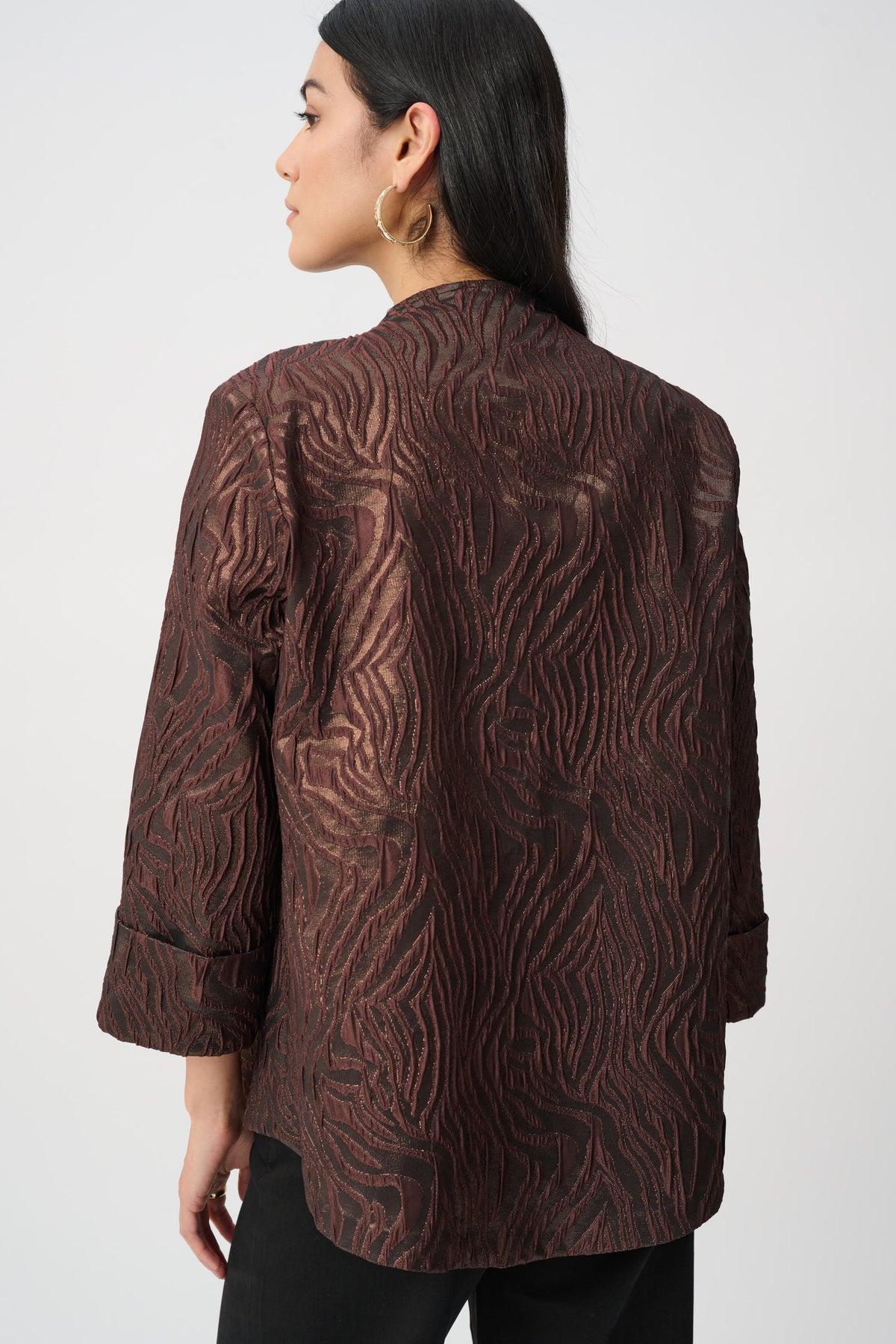 Joseph Ribkoff 263084 Giacca a trapezio in tessuto jacquard con stampa animalier