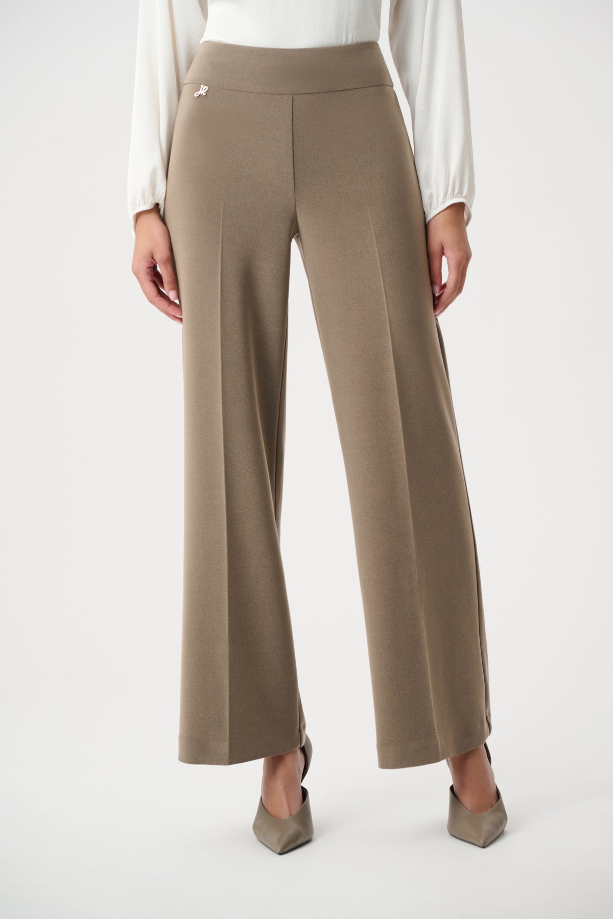 Joseph Ribkoff 263074 Pantaloni pull-on a gamba larga in maglia effetto seta