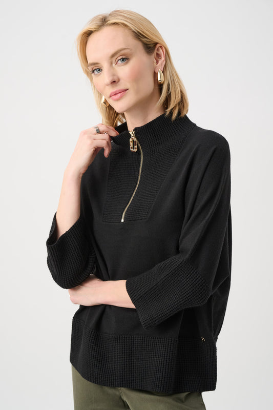 Joseph Ribkoff 263937 Maglione a collo a imbuto in viscosa spazzolata e nylon