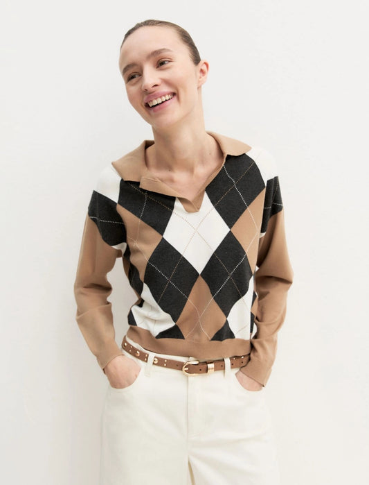 EMME MARELLA 1 EMMOTTANTA Polo crop in maglia stretch