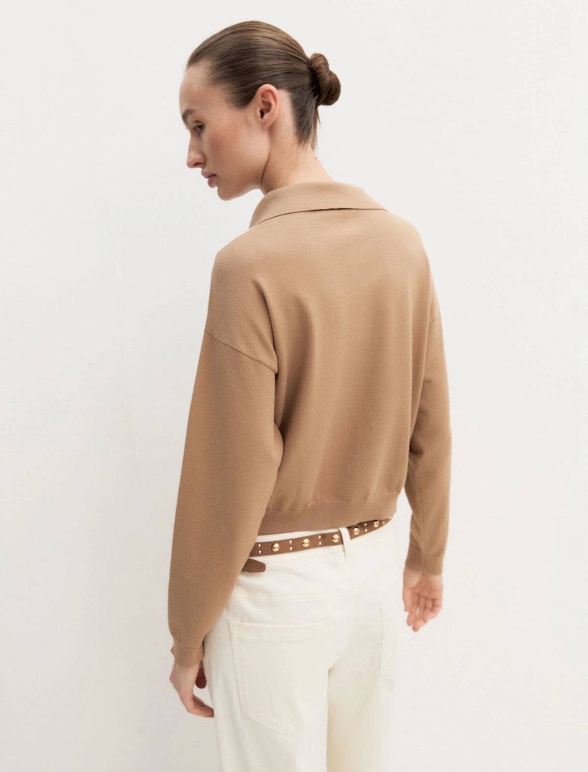 EMME MARELLA 1 EMMOTTANTA Polo crop in maglia stretch