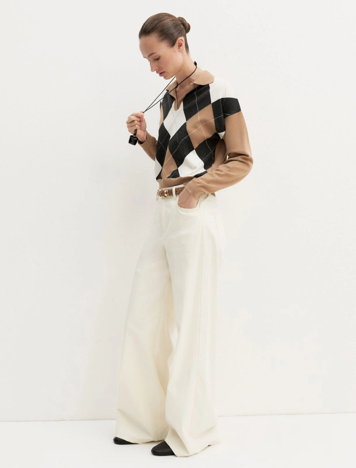 EMME MARELLA 1 EMMOTTANTA Polo crop in maglia stretch