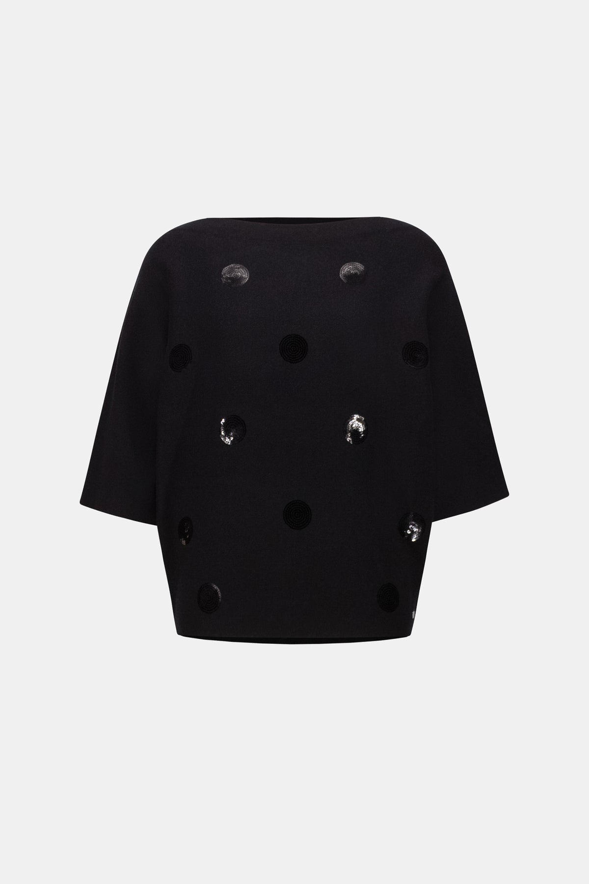 Joseph Ribkoff 263942 Maglione squadrato ricamato in viscosa e nylon spazzolato